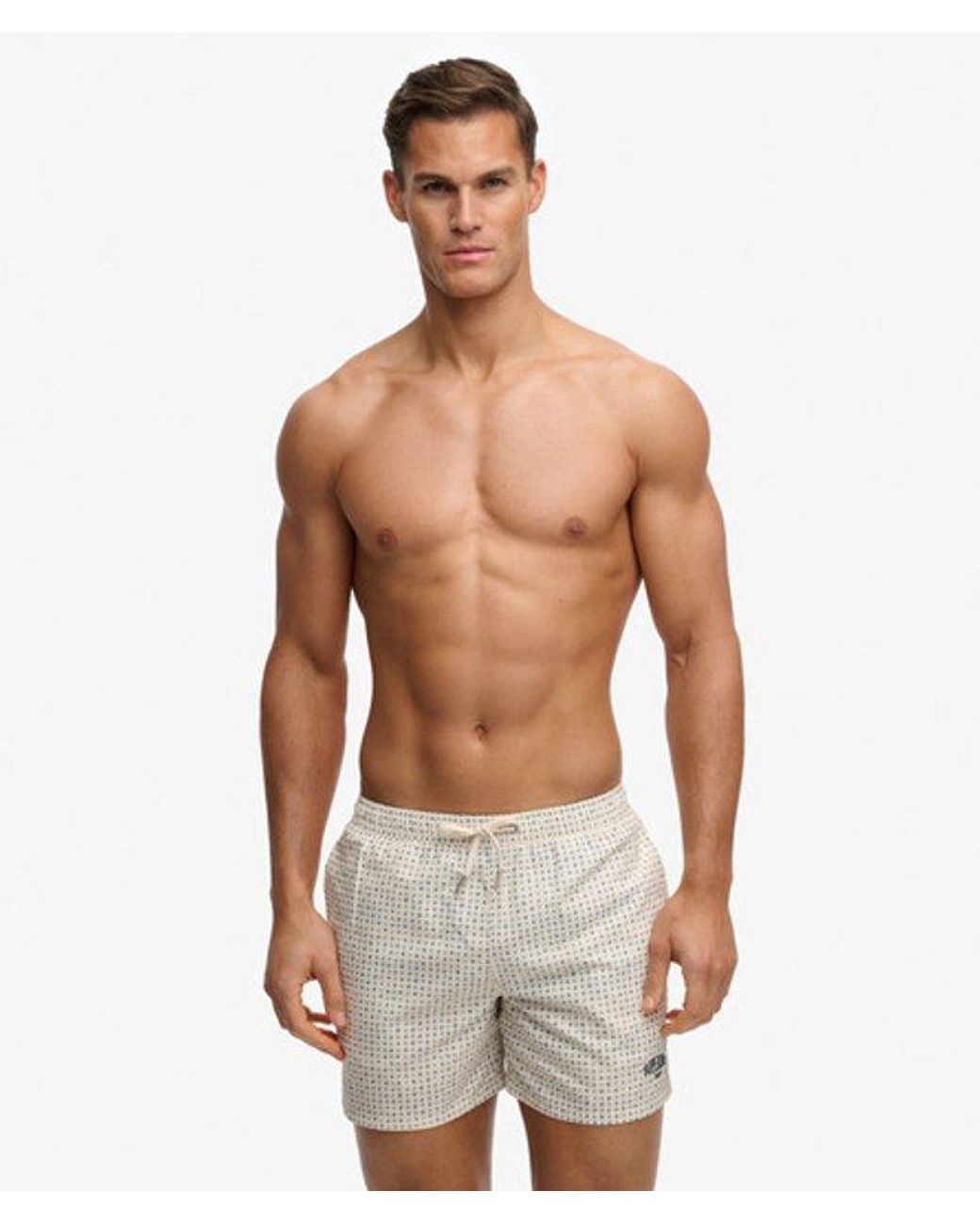 Superdry Blue & Co Premium Printed 15-inch Swim Shorts for men