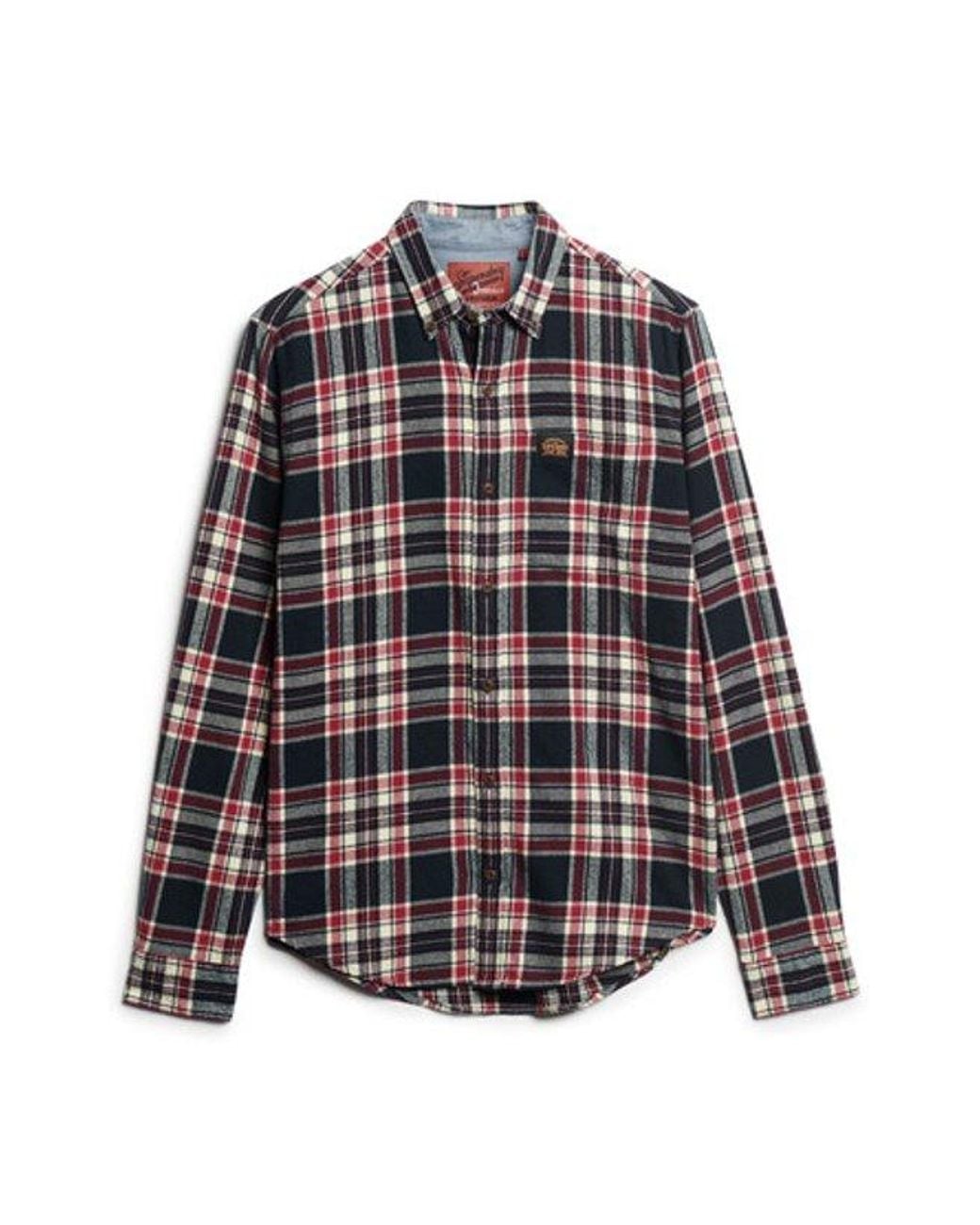 Superdry Gray & Co Classic Organic Cotton Lumberjack Check Shirt for men