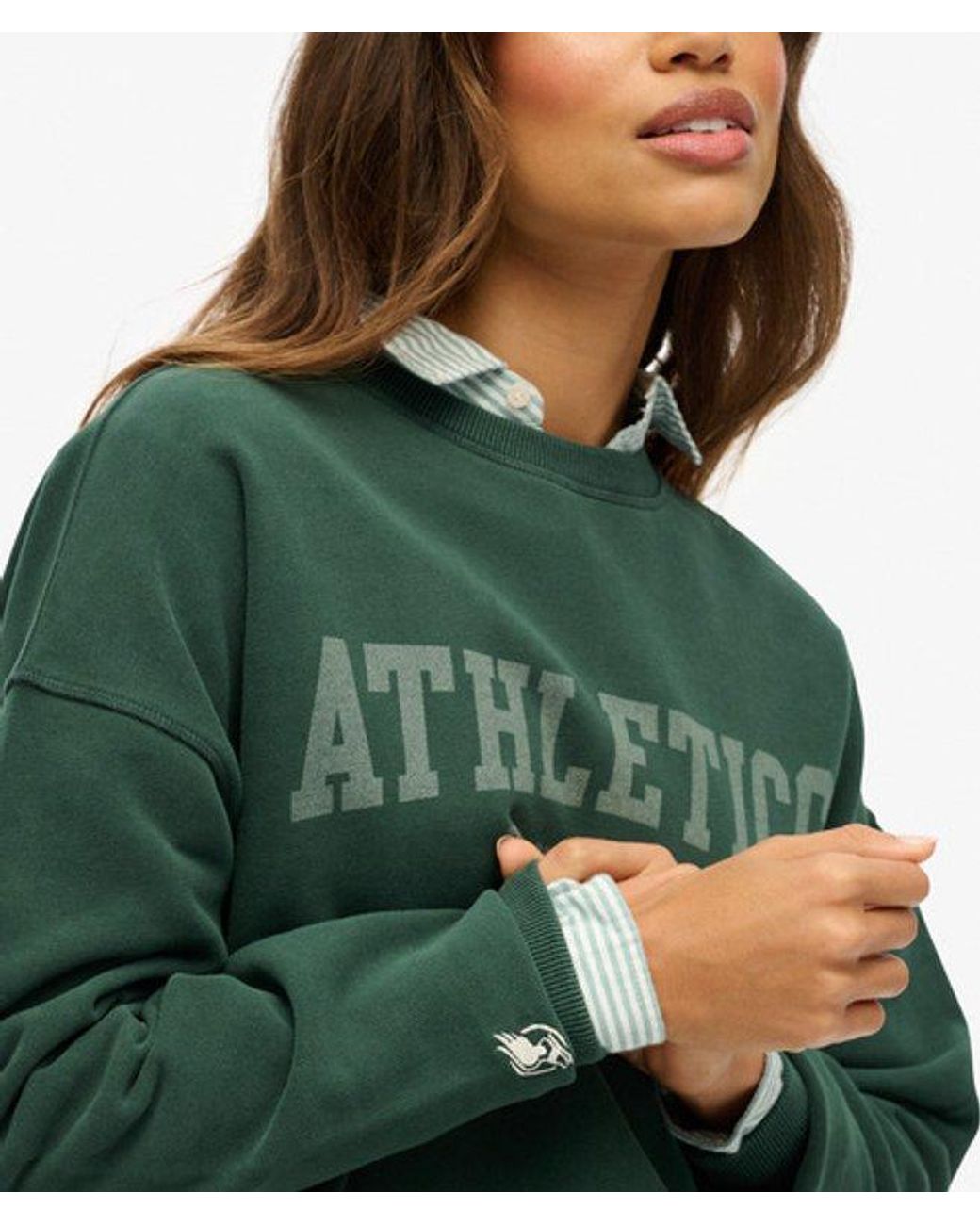 Superdry Green & Co Athletic Essentials Relaxed Crew Sweatshirt