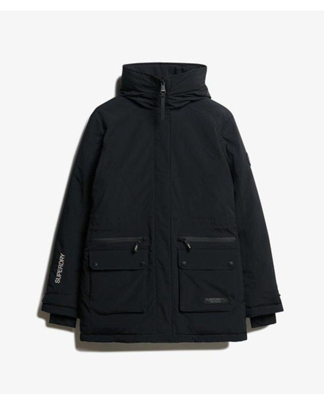 Superdry Black City Padded Parka Coat
