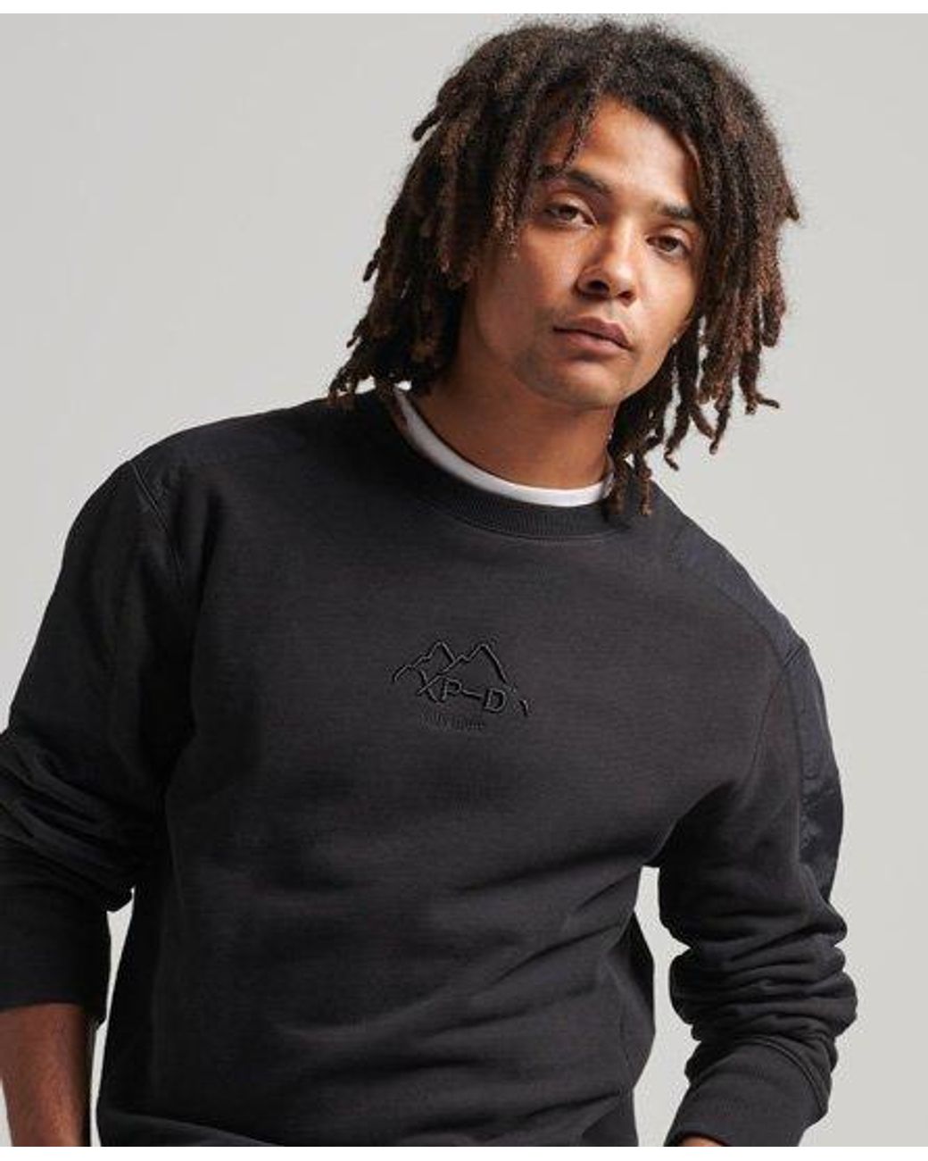 Superdry Xp-d Hybrid Fabric Mix Crew Sweatshirt Black for Men | Lyst