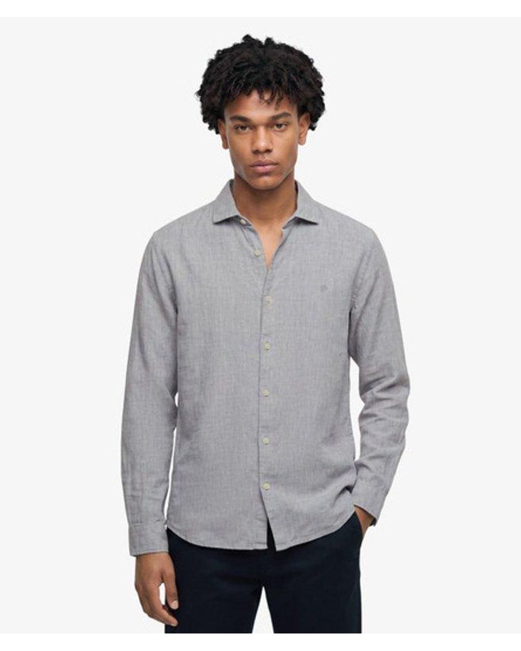 Superdry Gray & Co Riviera Long Sleeve Linen Shirt for men