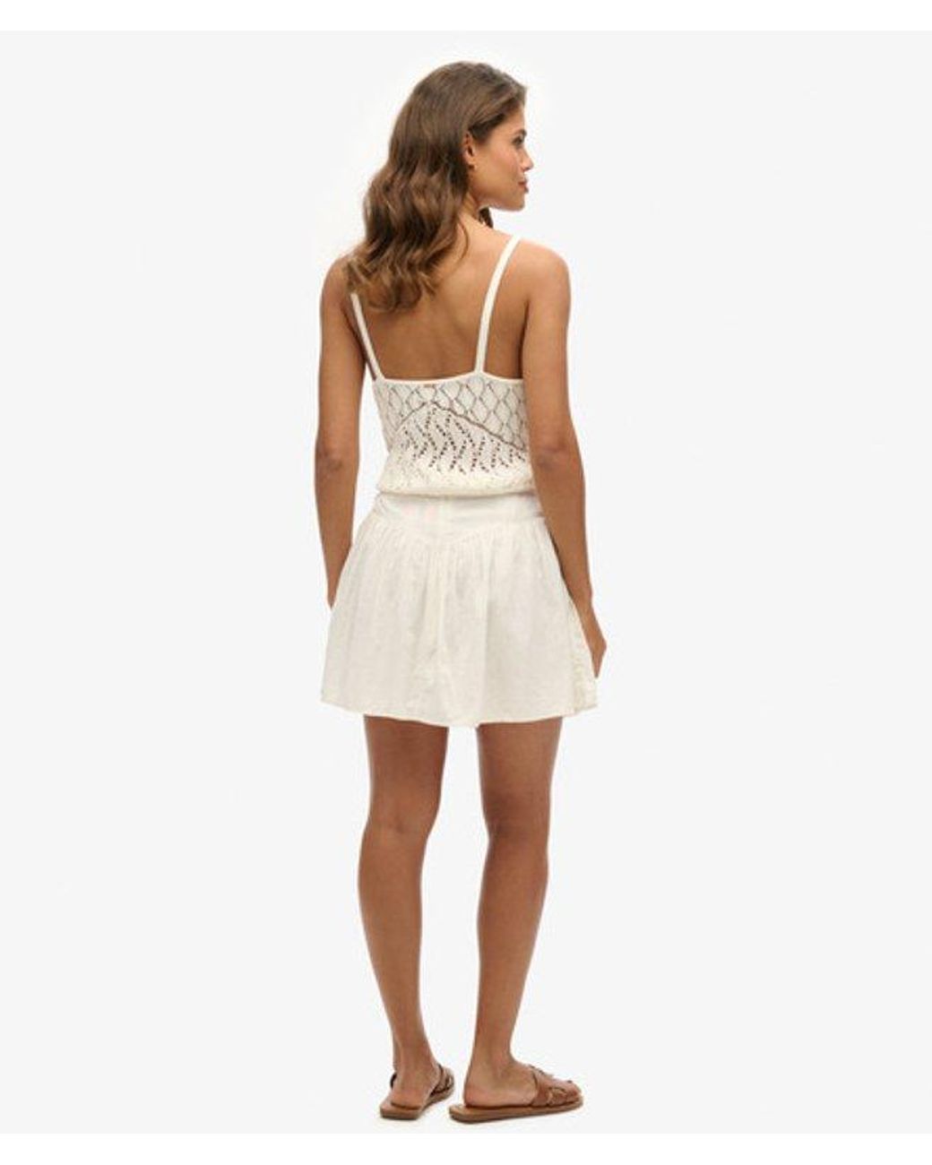 Superdry White & Co Fully Lined Lace Trim Mini Skirt