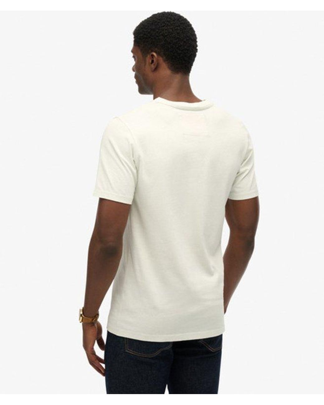 Superdry White Athletic Embossed Relaxed T-Shirt for men