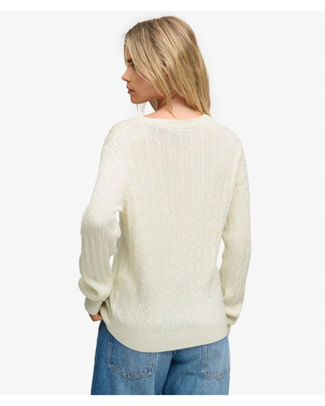 Superdry Natural Slouchy Cable Cardigan