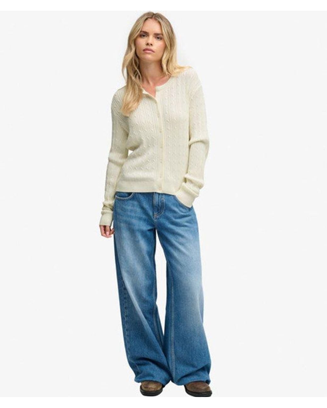 Superdry Natural Slouchy Cable Cardigan