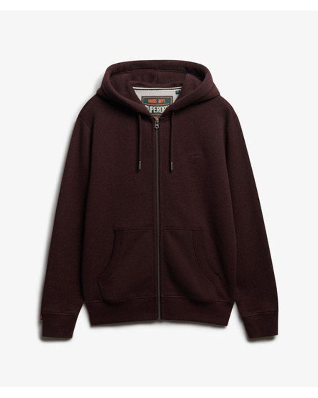 Superdry Red & Co Essential Logo Half Brushed Zip Hoodie for men