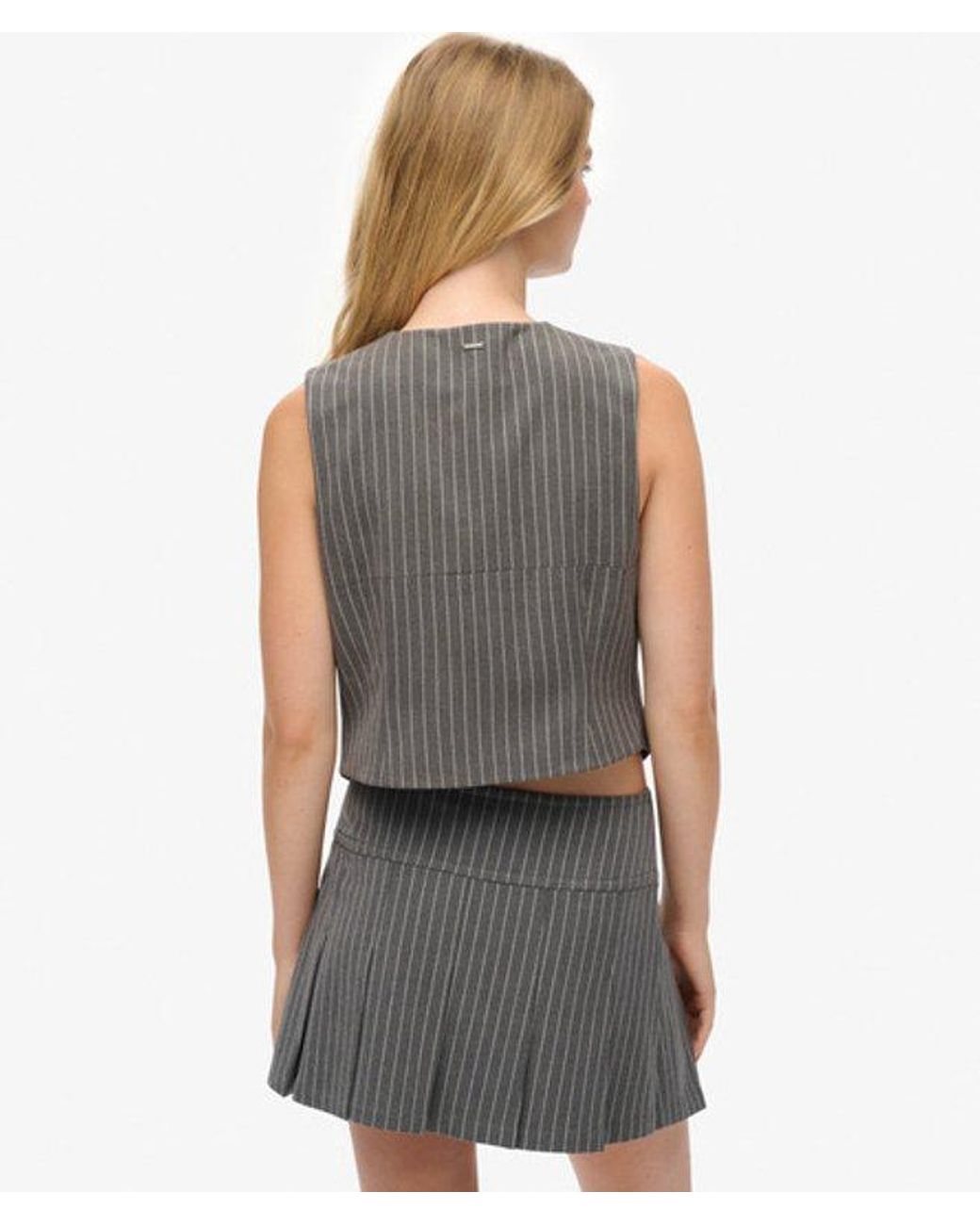 Superdry Gray & Co Pinstripe Waistcoat