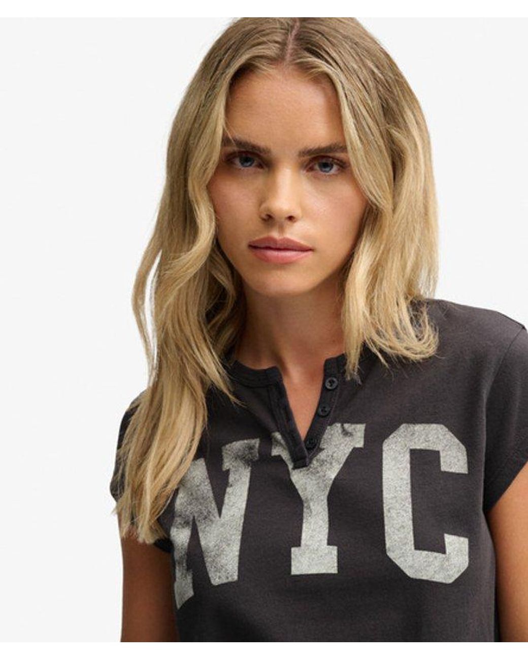 Superdry Black & Co Athletic Essentials Graphic Notch Neck T-shirt