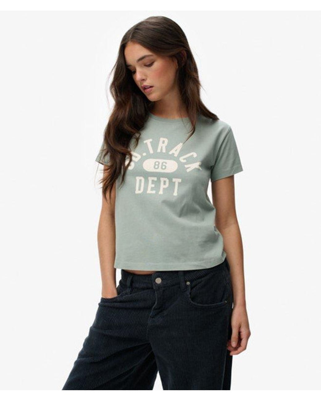 Superdry Gray & Co Athletic Graphic Fitted T-shirt