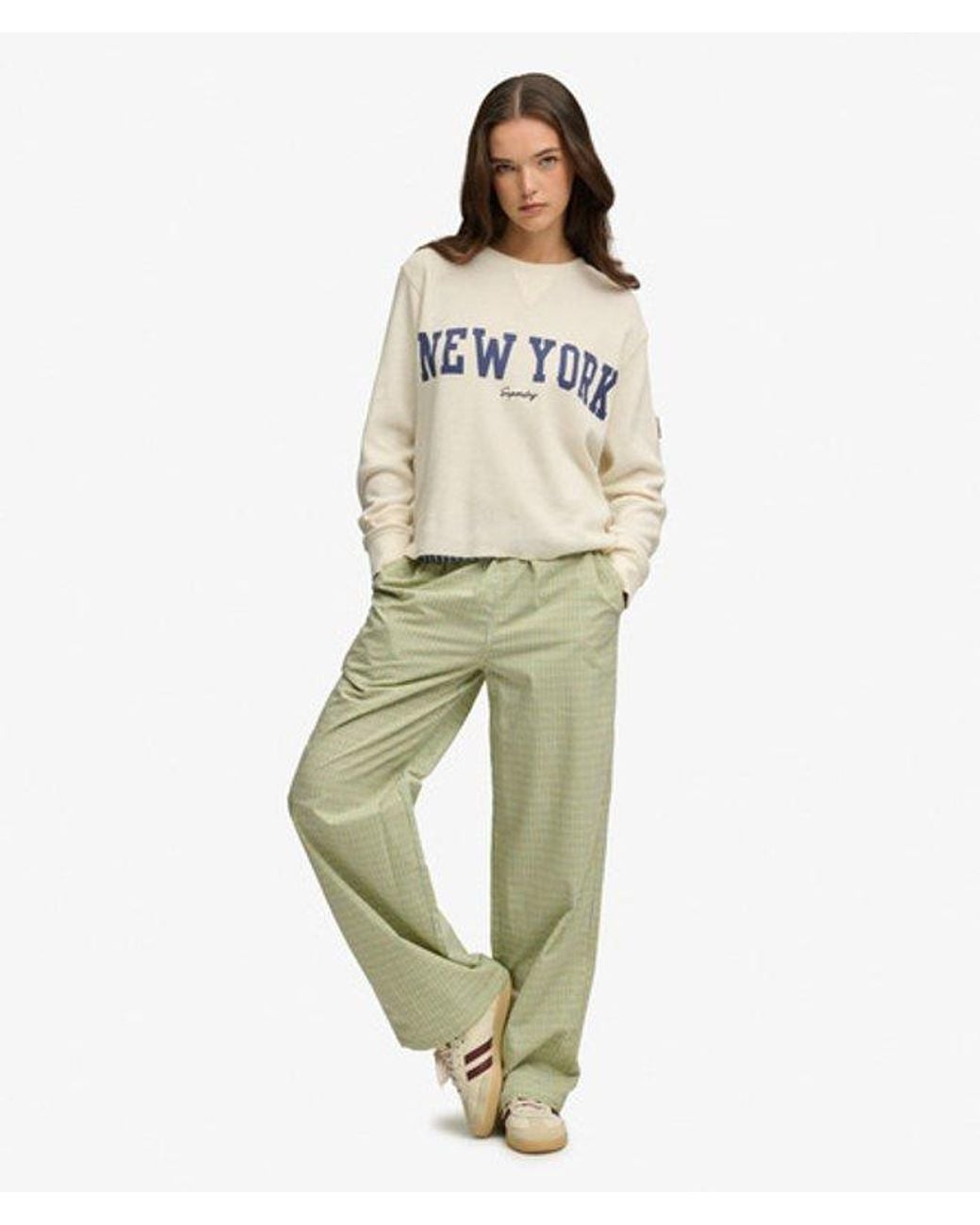 Superdry Green & Co Mini Check Cotton Trousers