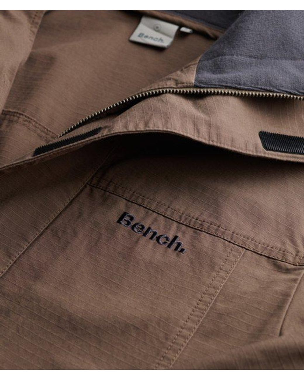Superdry Brown Bench X & Co Bench High Neck Ripstop Jacket for men