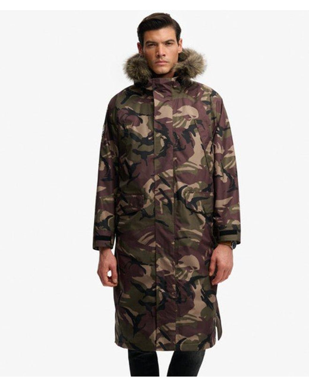 Superdry Black & Co Everest Faux Fur Waterproof & Co Robe