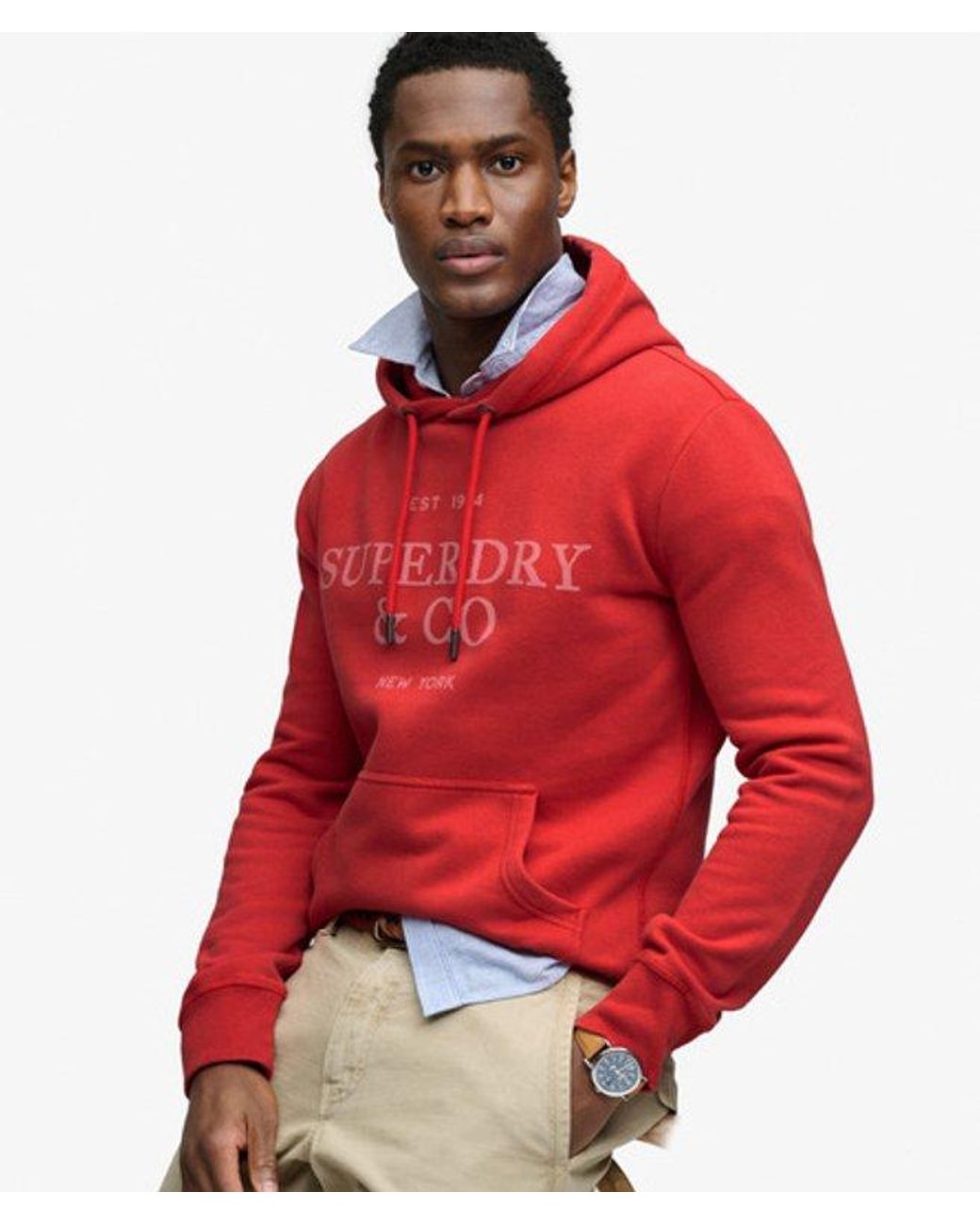 Superdry Red & Co 1954 Company Relaxed Hoodie for men