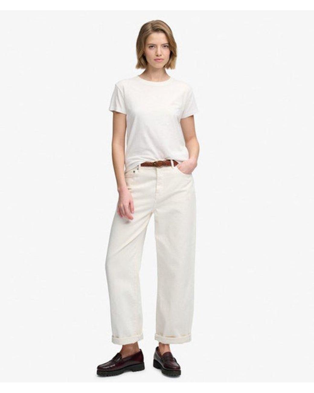 Superdry White & Co Organic Cotton High Rise Wide Leg Jeans