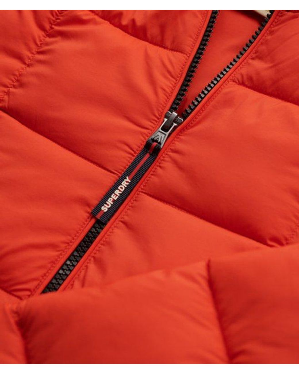 Superdry Red & Co Hooded Box Quilt Fuji Lite Jacket for men