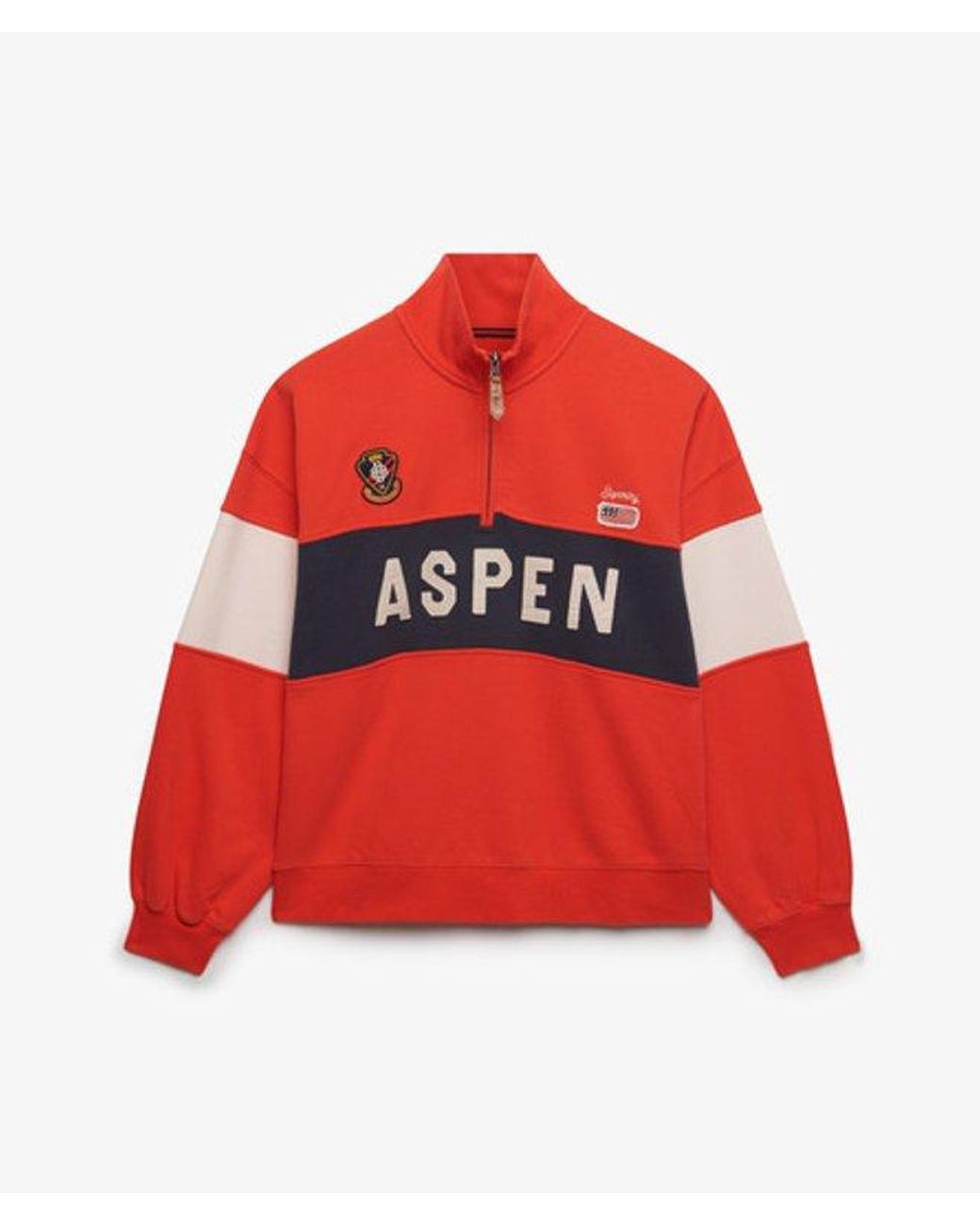 Superdry Red & Co Preppy Ski Half Zip