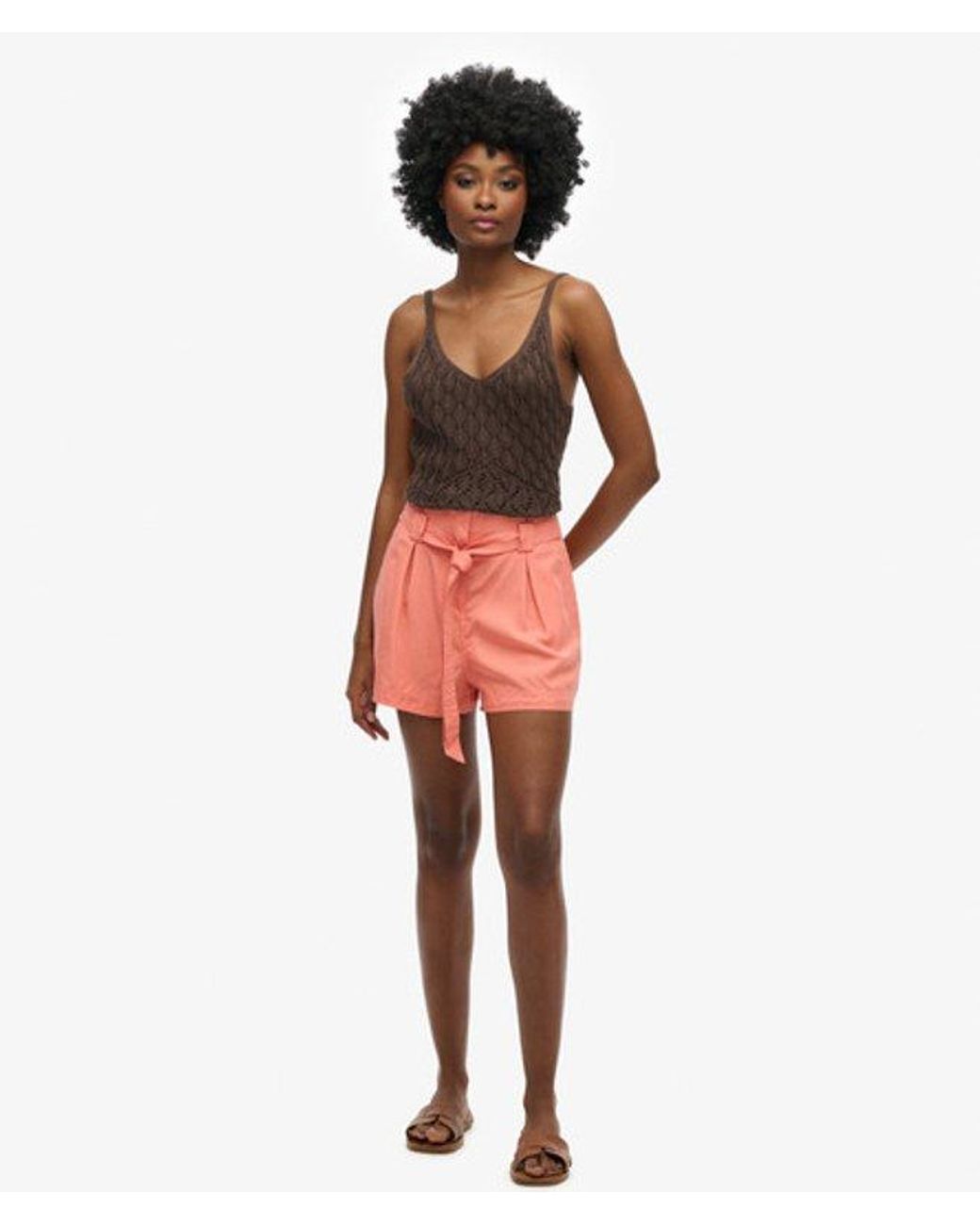 Superdry Red & Co Desert Paperbag Shorts