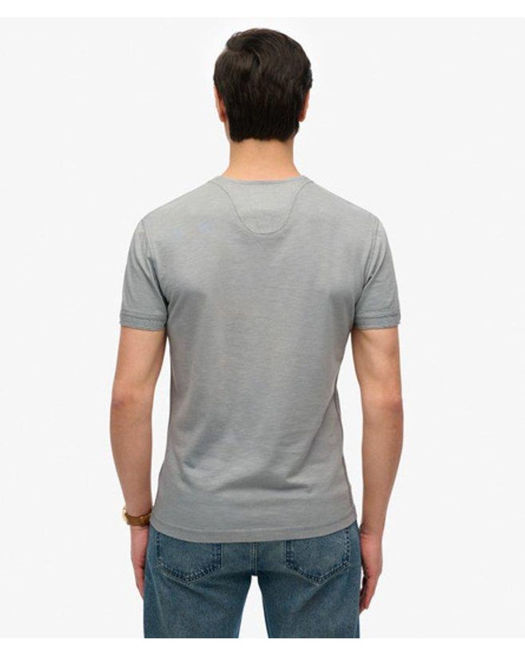 Superdry Gray & Co Slub Short Sleeve Jersey Henley Top for men