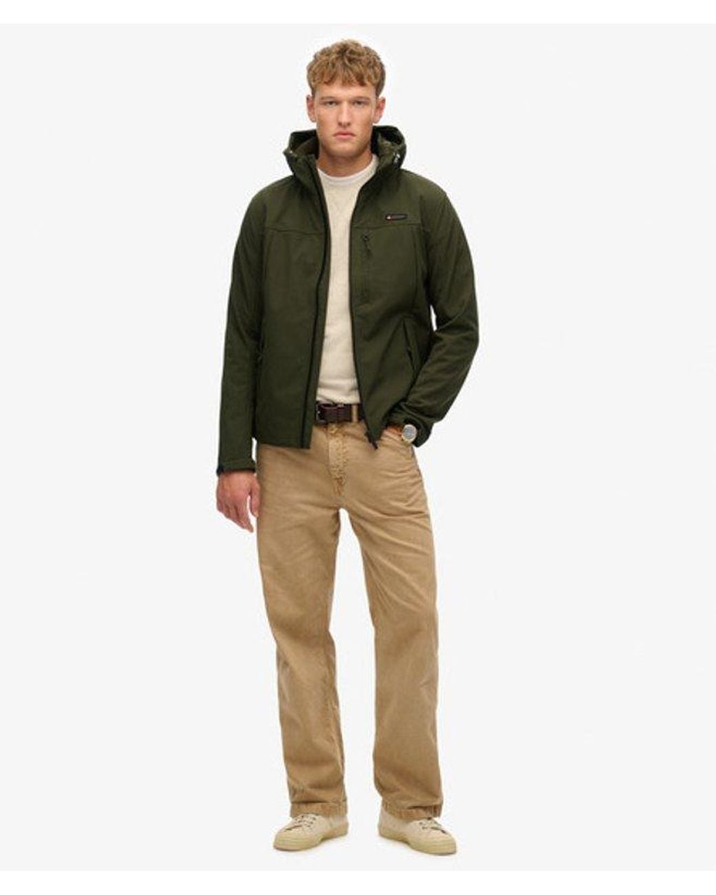 Superdry Green Hooded Soft Shell Trekker Jacket for men