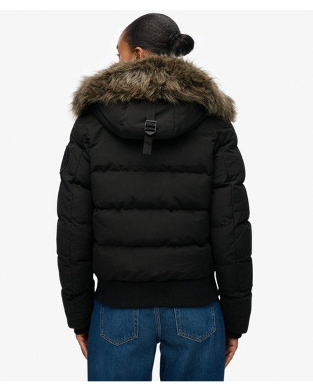 Superdry Black Everest Hooded Bomber Jacket