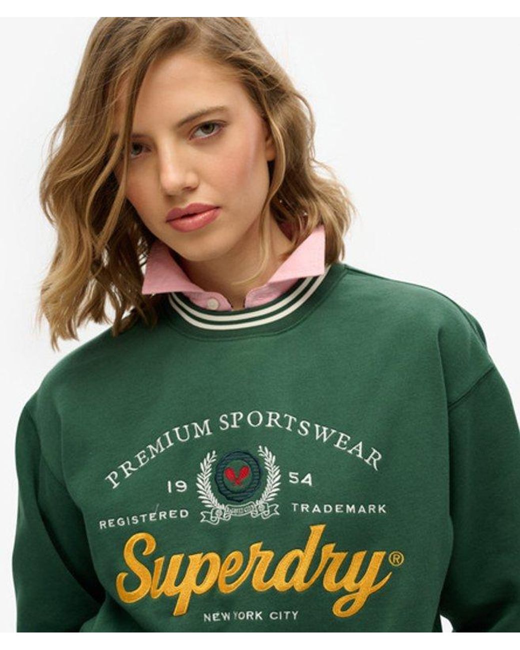 Superdry Green & Co Country Club Loose Crew Sweatshirt