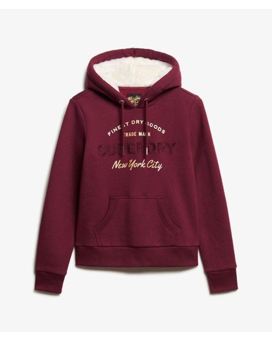 Superdry Red & Co Luxe Metallic Logo Hoodie