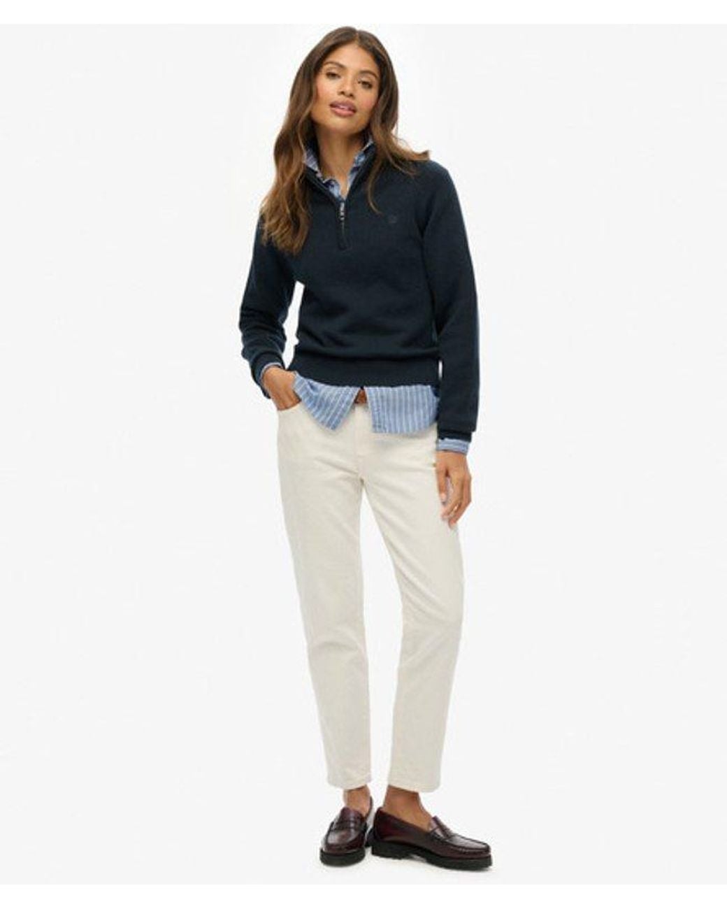 Superdry Blue & Co Essentials Slim Half Zip Knit