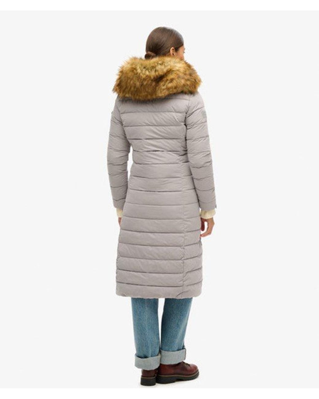Superdry Blue Arctic Longline Puffer Coat