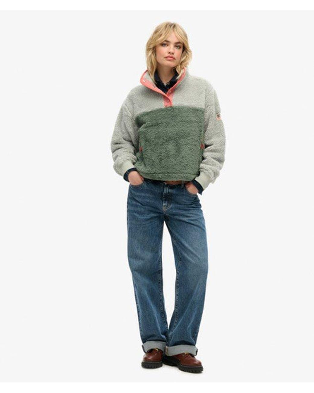 Superdry Green & Co Super Soft Mash Up Teddy Fleece