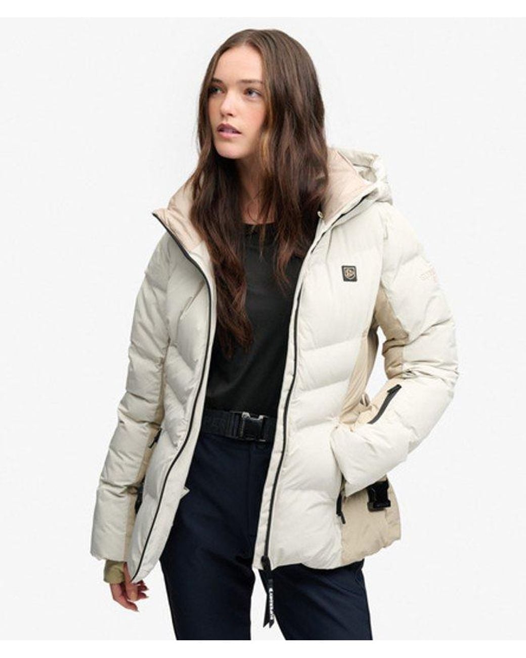 Superdry Natural & Co Luxe Belted Ski Padded Jacket