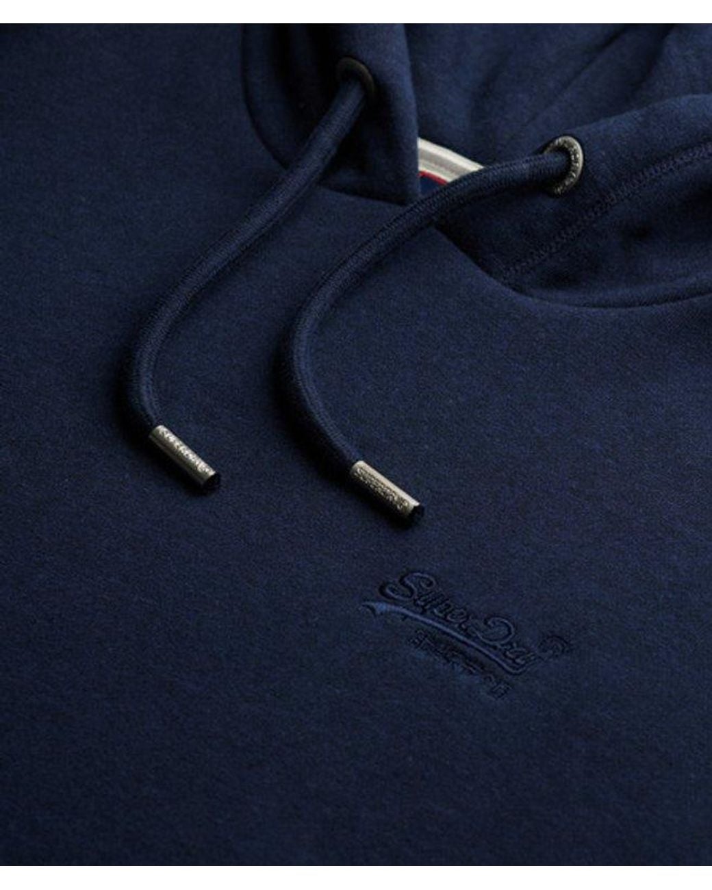 Superdry Blue & Co Vintage Logo Embroidered Hoodie for men