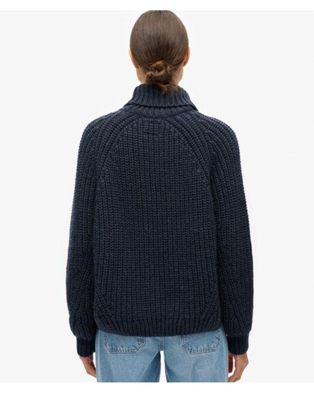 Superdry Blue & Co Slouchy Stitch Roll Neck Knit