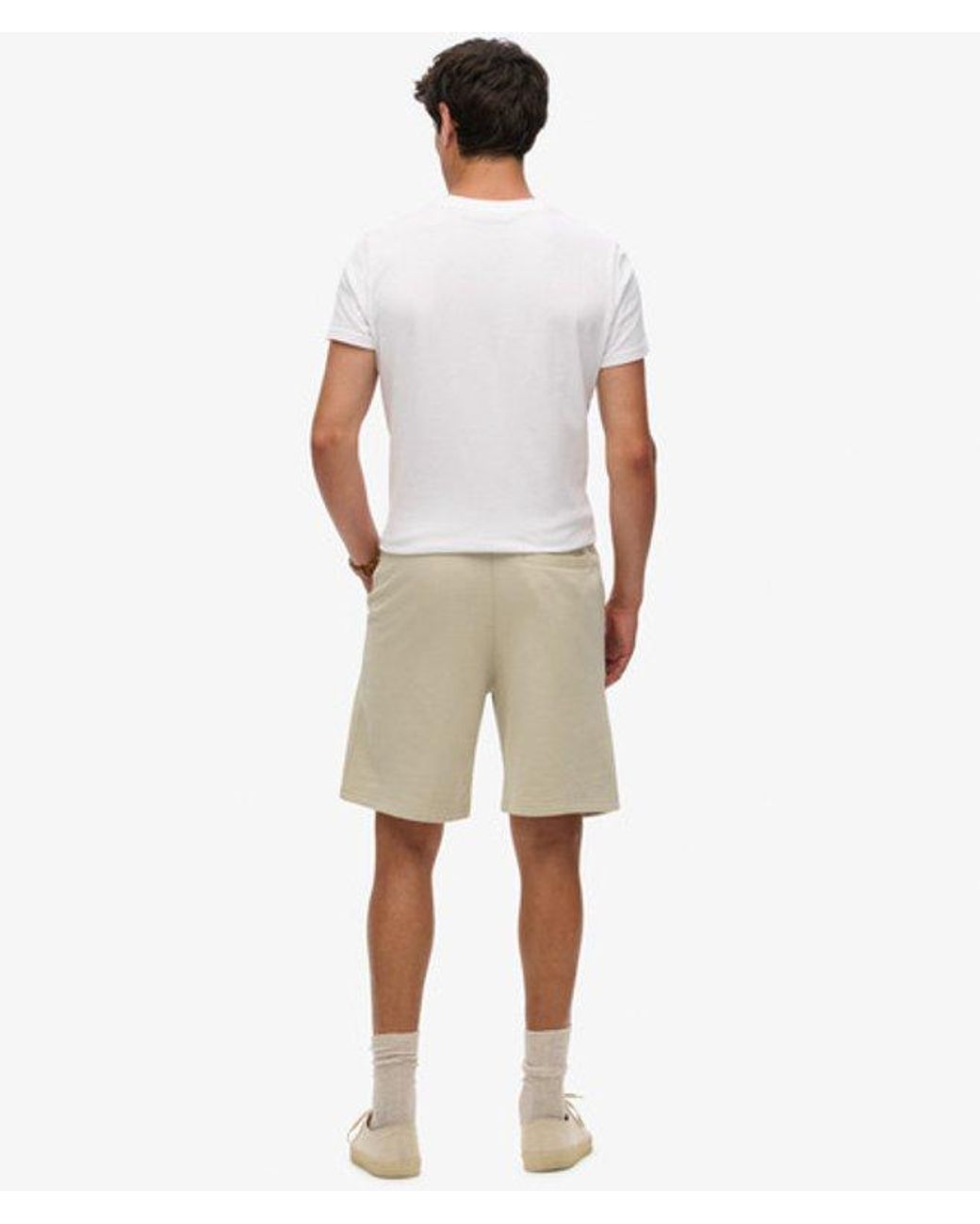 Superdry Essential Logo Jersey Shorts in het Natural voor heren