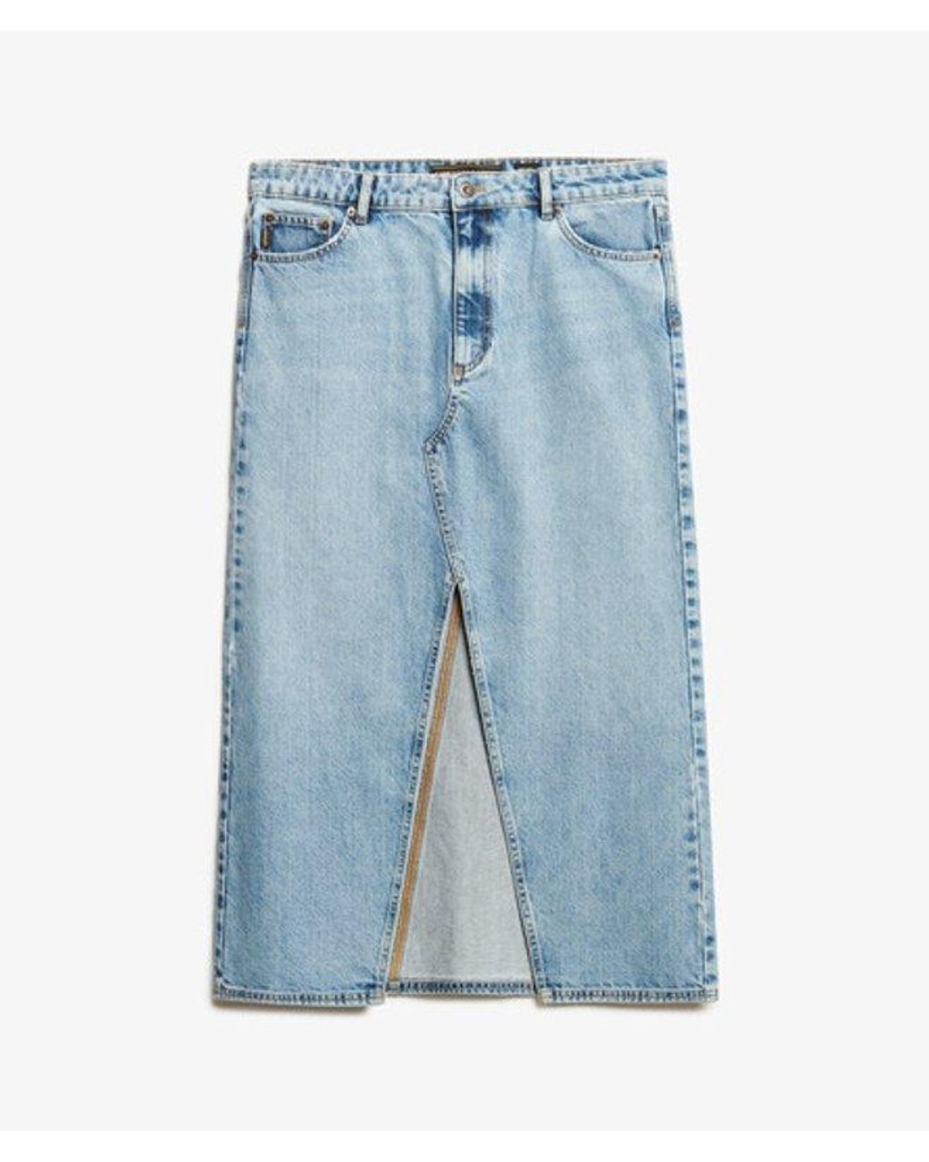 Superdry Blue & Co Denim Split Maxi Skirt