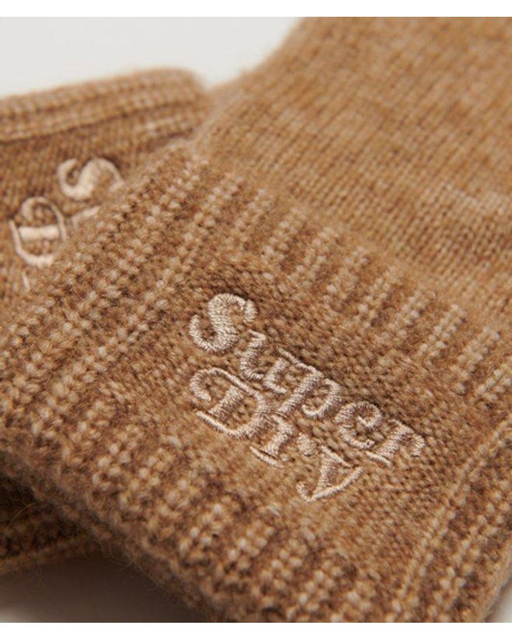 Superdry Brown & Co Knitted Ribbed Gloves