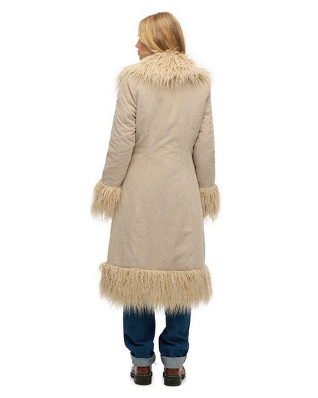 Superdry Blue Long Afghan Coat