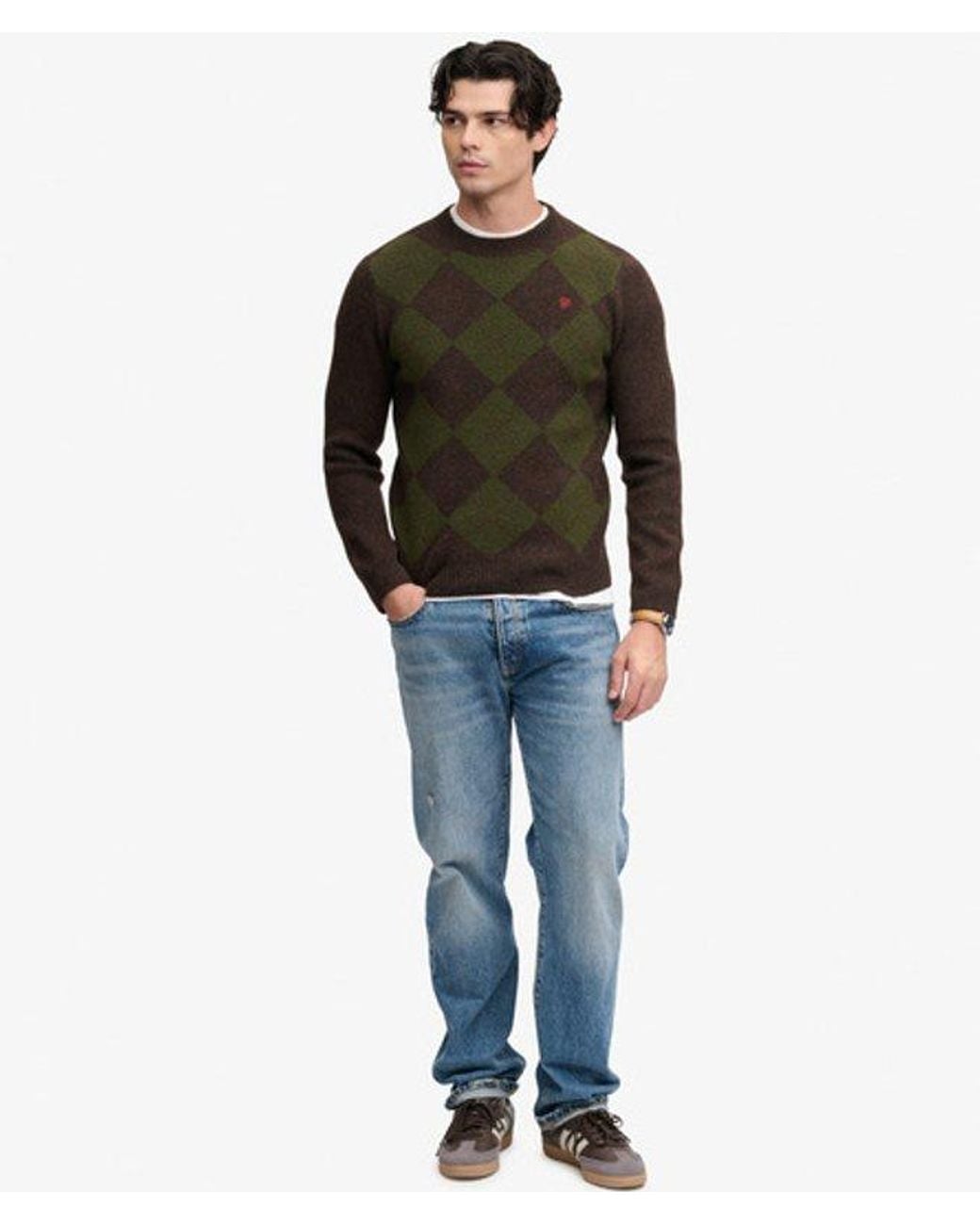 Superdry Black & Co Argyle Jumper for men