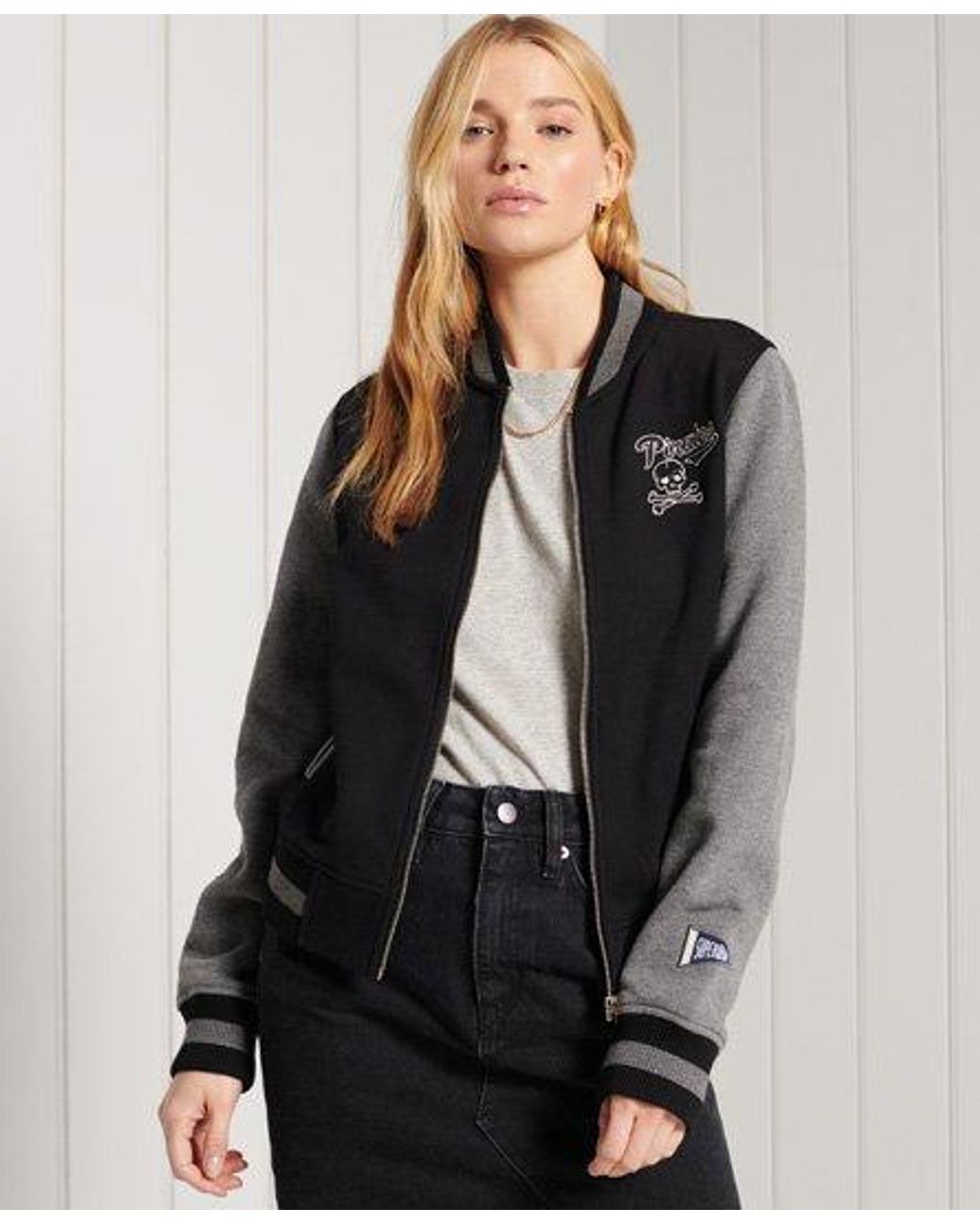 superdry bomber jacket womens black
