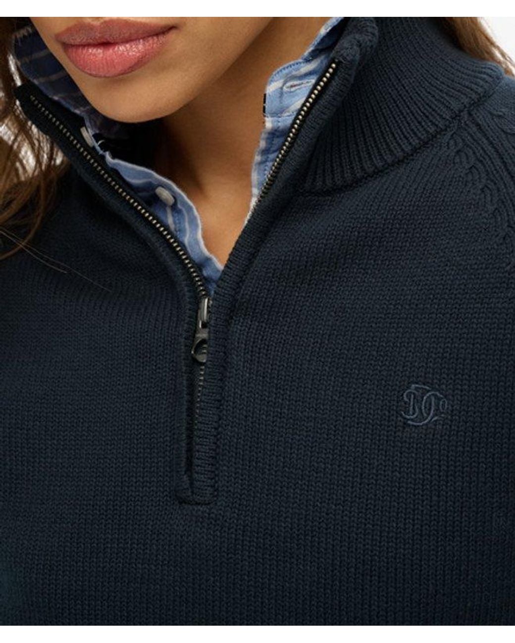 Superdry Blue & Co Essentials Slim Half Zip Knit