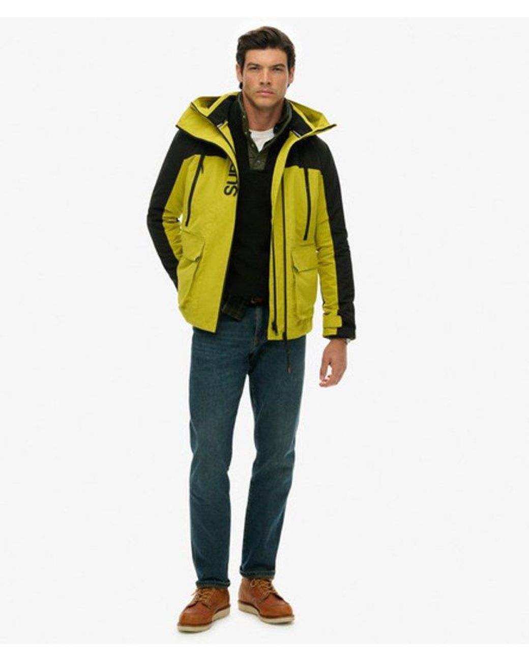 Superdry Yellow & Co Colour Block Windbreaker Jacket for men