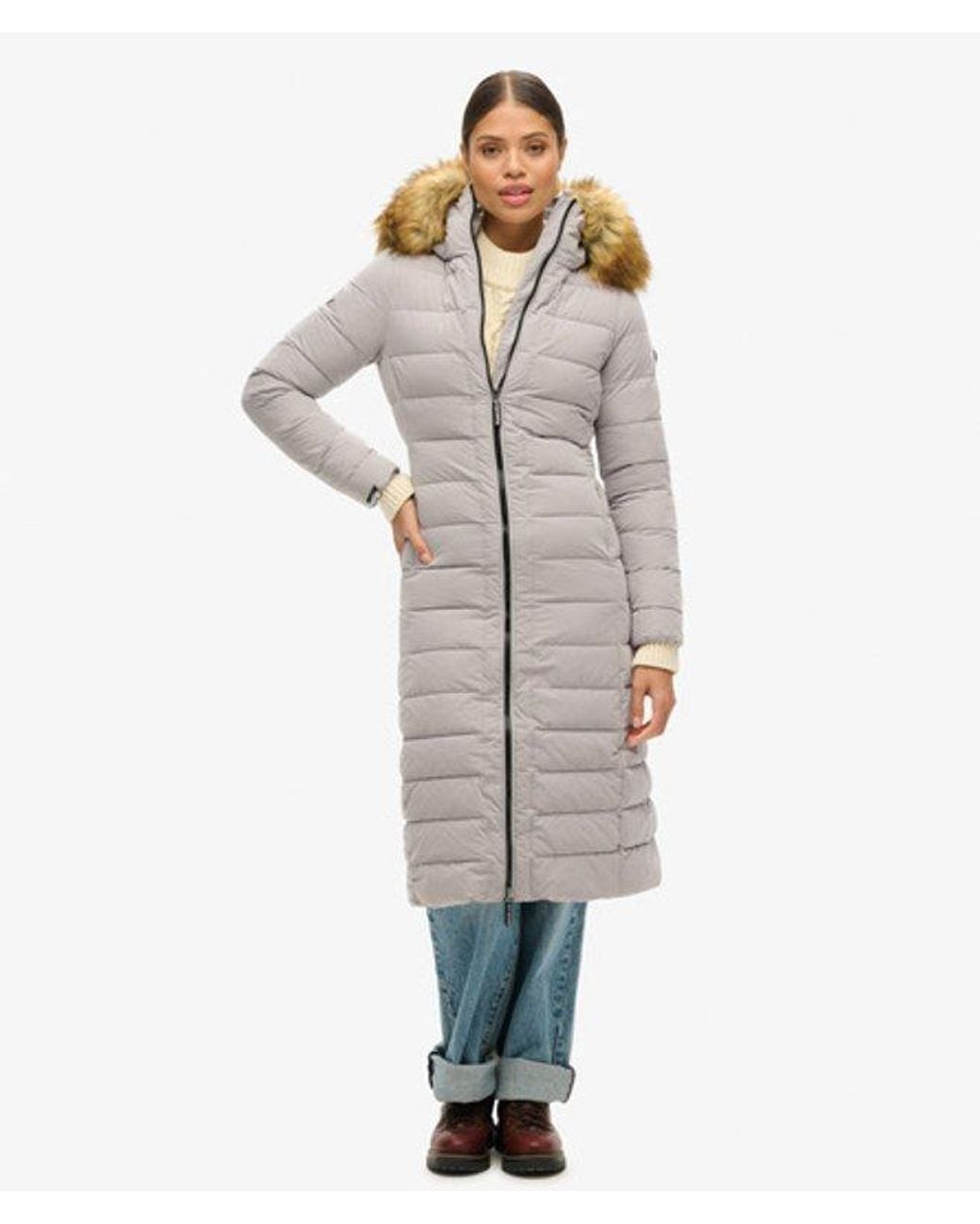 Superdry Blue Arctic Longline Puffer Coat