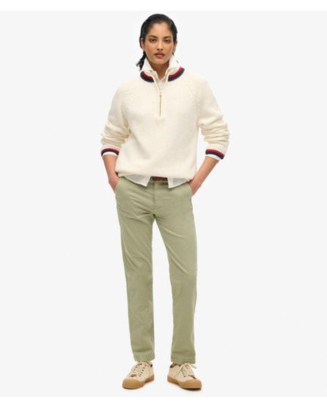 Superdry Natural Tipped Half Zip Jumper