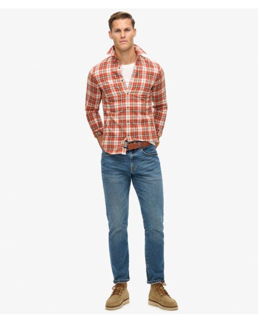 Superdry Red & Co Organic Cotton Vintage Check Shirt for men
