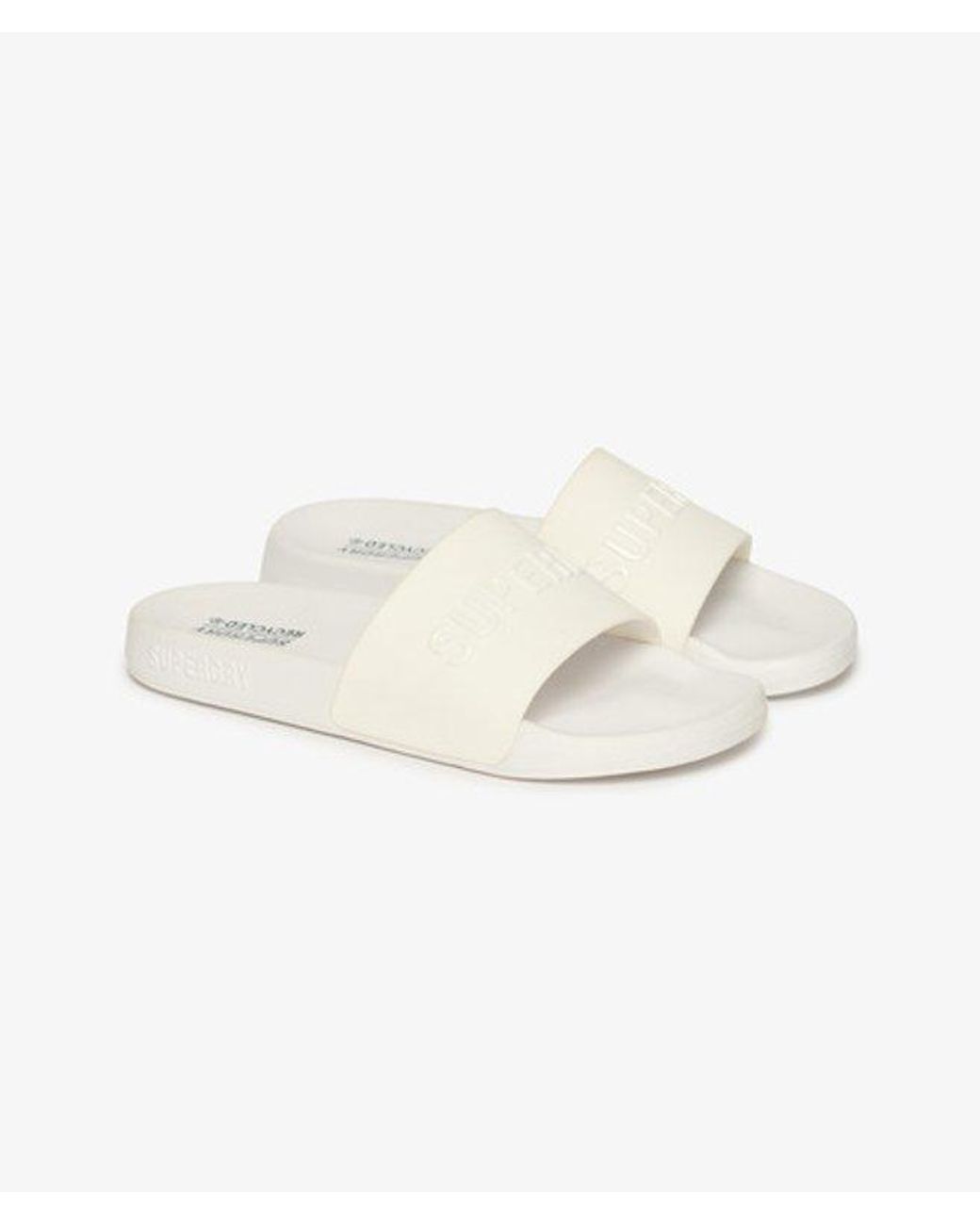 Superdry White & Co Classic Code Logo Pool Sliders