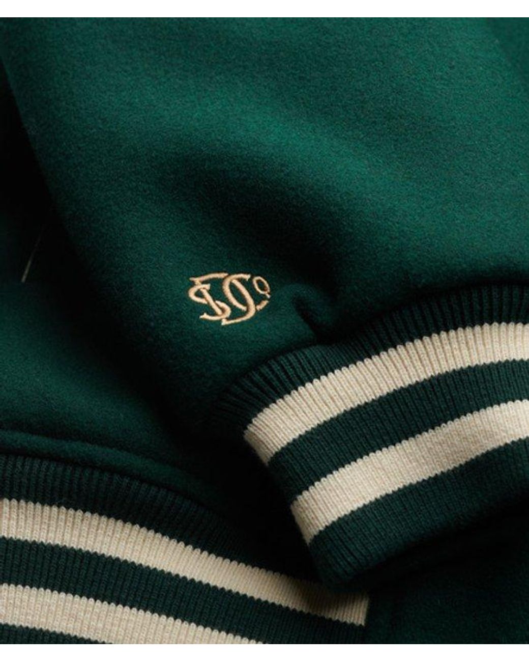 Superdry Green Country Club Wool Bomber Jacket