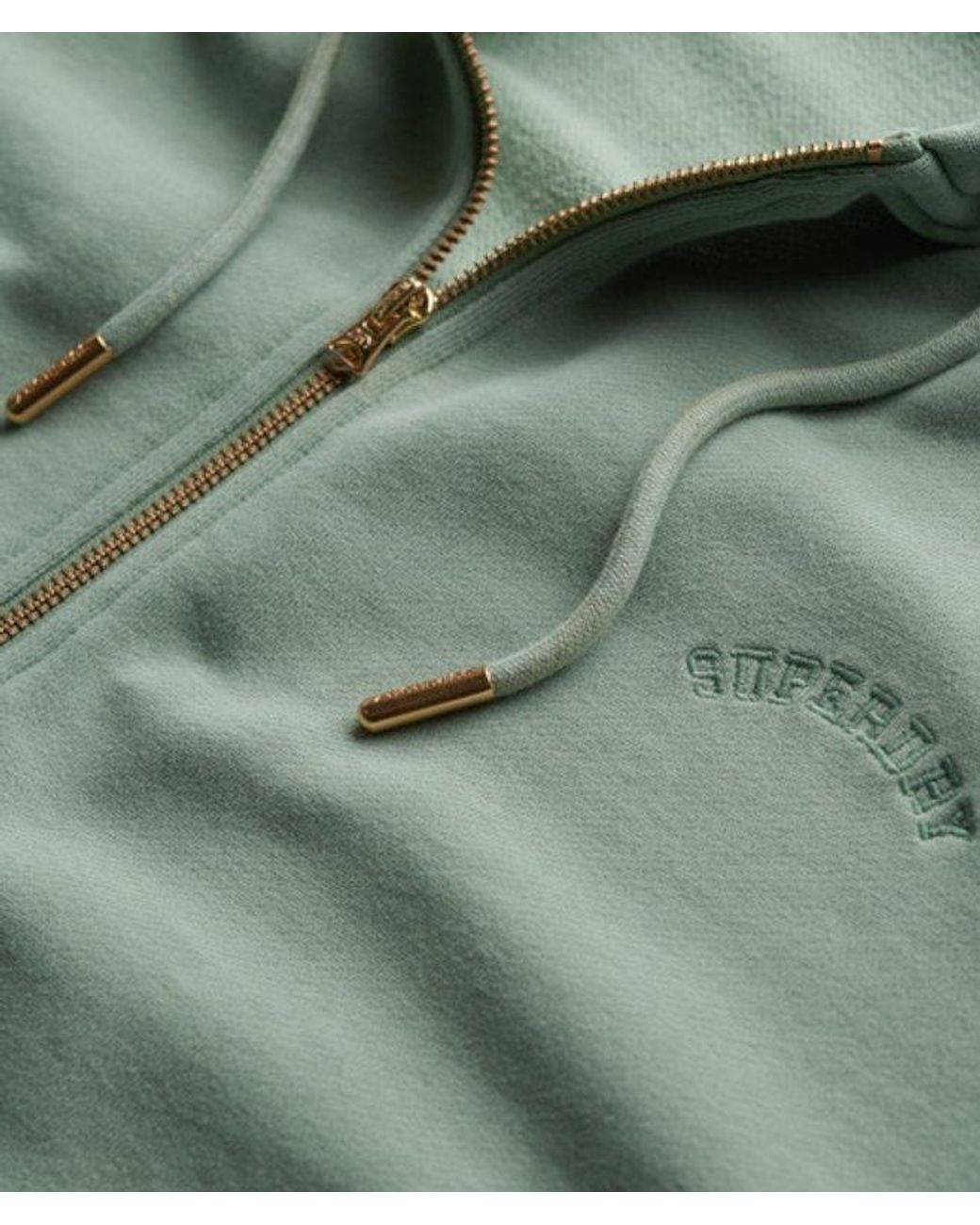 Superdry Green Essential Logo Oversized Raglan Zip Hoodie