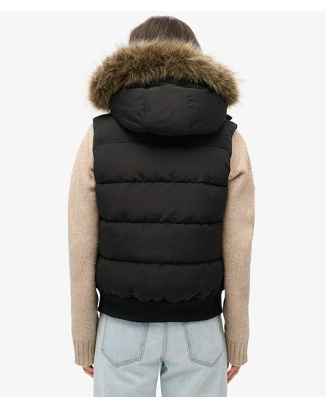 Superdry Black & Co Everest Faux Fur Gilet