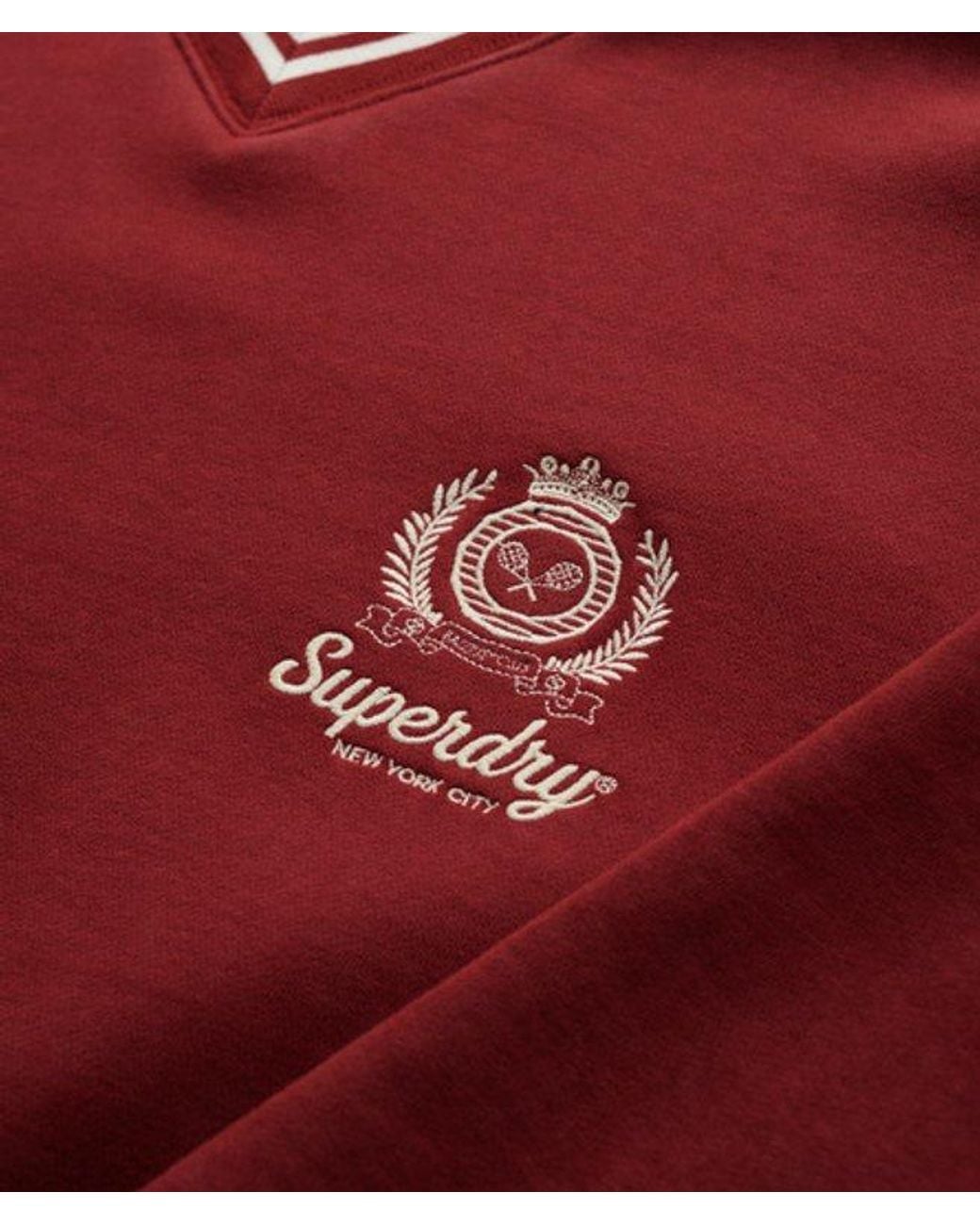 Superdry Red & Co Country Club V-neck Sweatshirt