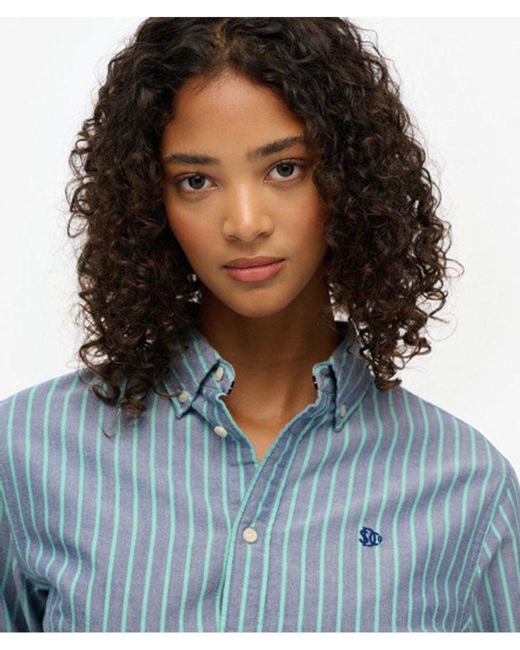 Superdry Blue & Co Slim Oxford Button Down Long Sleeve Shirt